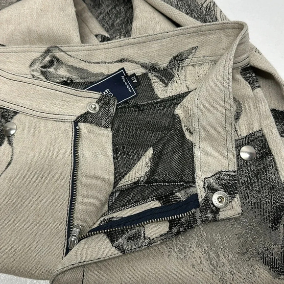 Taller Marmo Pants Pant Straight Studded Black Horse Stallion Cream Size 42 US 6 - Picture 8 of 10